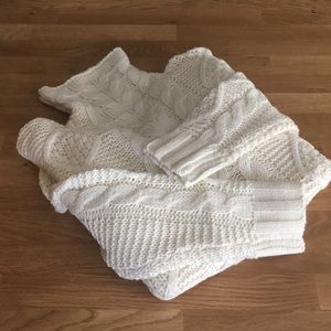 Fishermans Turtleneck Sweater Oversized, Off White